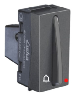 LISHA S7 10A SLIMZ ICON BELL PUSH SWITCH WITH INDICATOR
