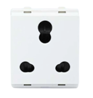 MYRAH 6A/16A 3PIN SOCKET WITH SHUTTER ( WHITE )