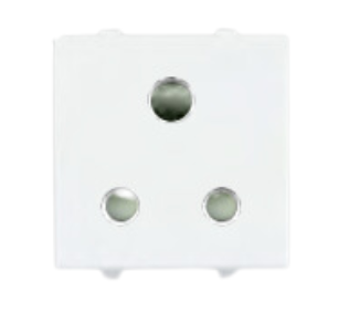 MYRAH 6A 3PIN SOCKET WITH SHUTTER ( WHITE )